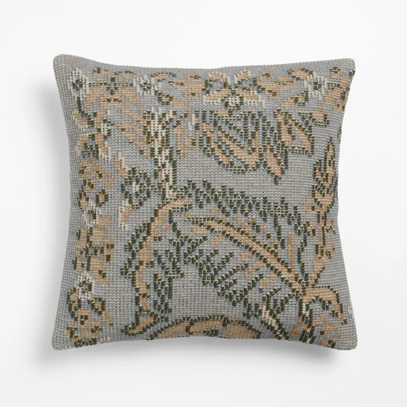 Hillsfield Organic Cotton 20"x20" Blue Throw Pillow Cover