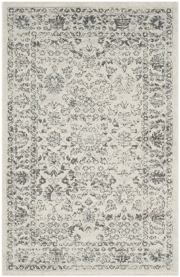 Arlo Home Woven Area Rug, CAR274A, Beige/Blue,  4' X 6'