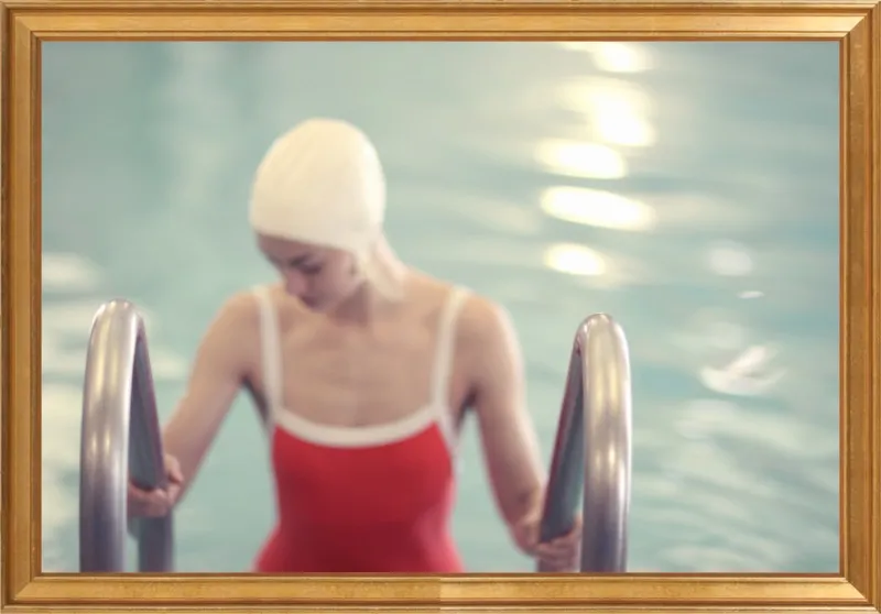 Swimmer in a Red Suit by Lucy Snowe for Artfully Walls