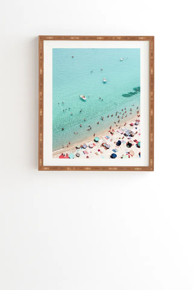 Beach People by Sisi and Seb - Framed Wall Art Bamboo 12" x 12"