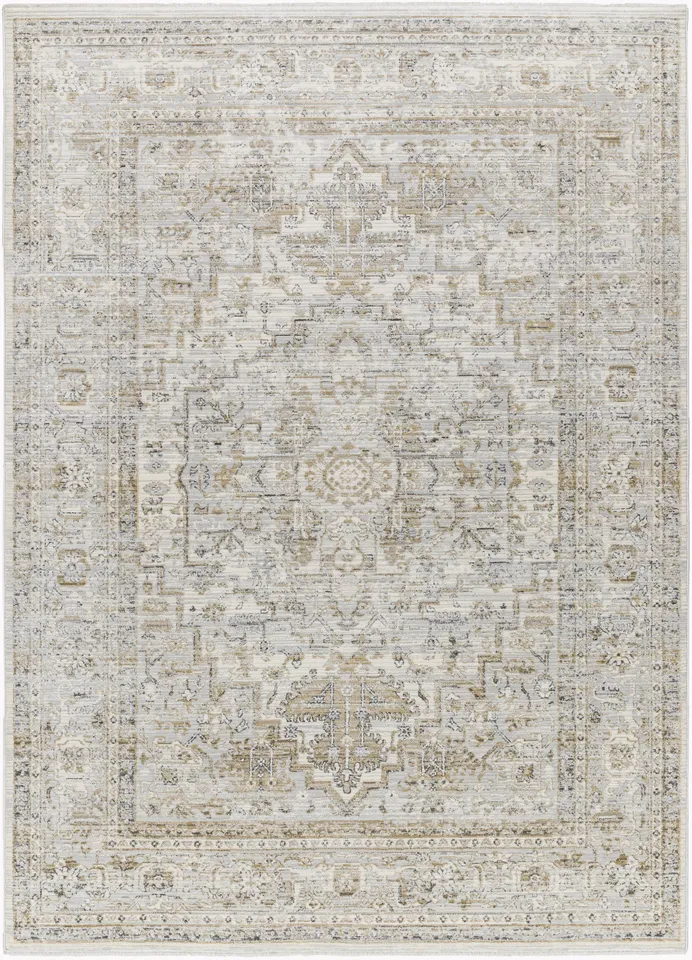 Edmonton Beige Indoor 2' x 2'11" Machine Woven Rug