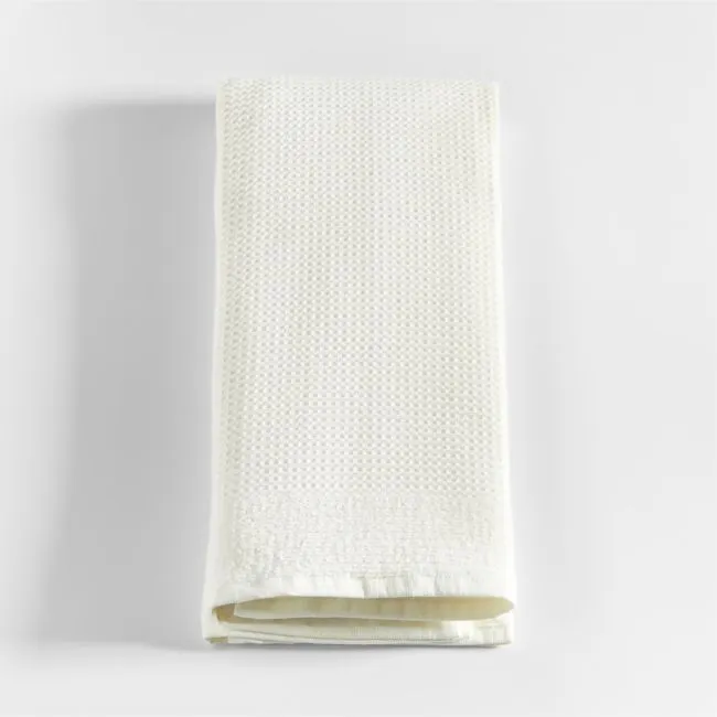 Ivory 100% Organic Cotton Waffle Hand Towel