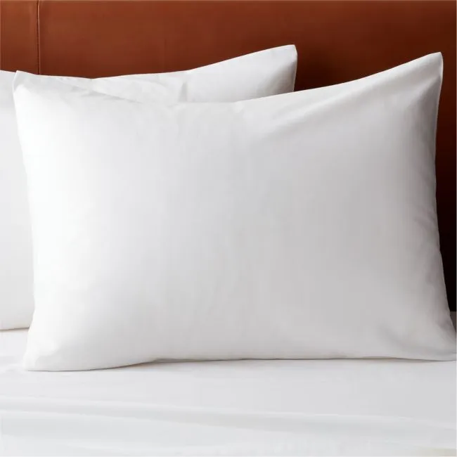 Classic Organic Cotton Sateen 520 Thread Count White Standard Pillow Shams Set of 2