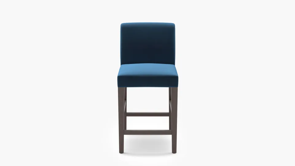 Signature Dining Counter Stool, Royal Performance Velvet, Espresso Square Tapered Leg
