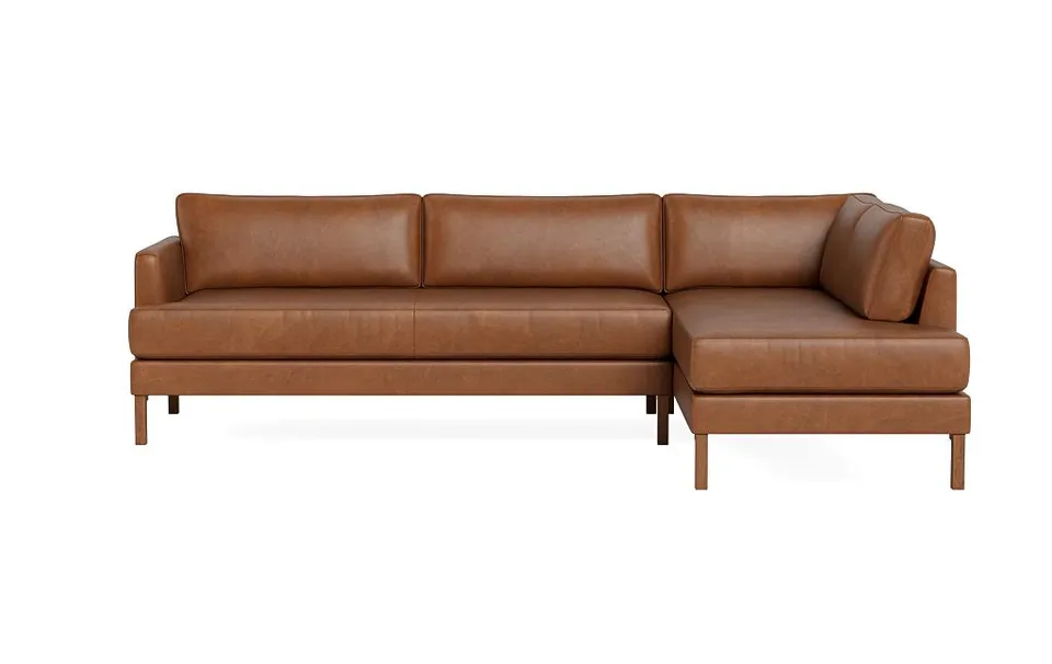 Winslow Leather 3-Seat Right Bumper Sectional