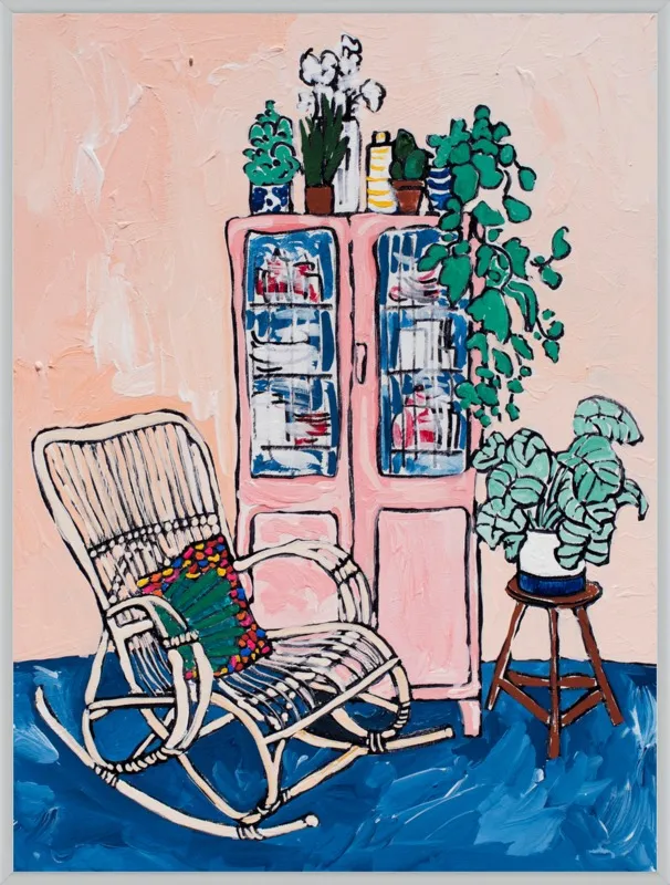 Rocking Chair In Pink Interior by Lara Lee Meintjes for Artfully Walls