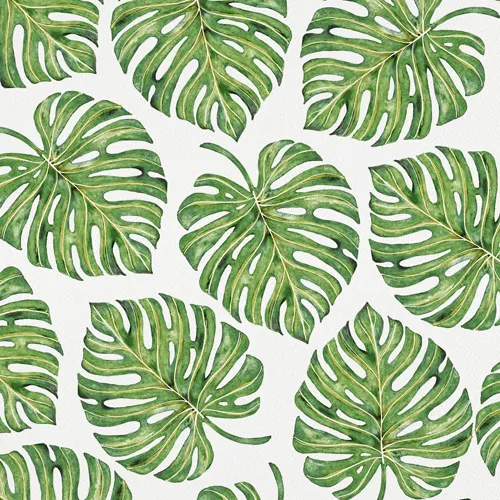 Tropical Palm Leaves Green by Avenie - Shower Curtain Standard 71" x 74" with Liner