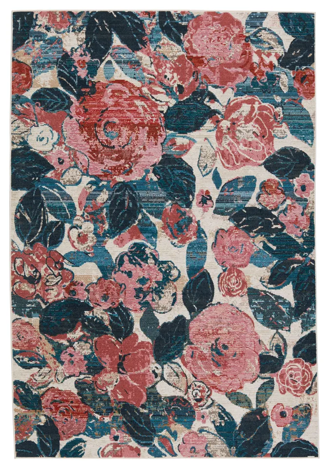 Vibe By Illiana Indoor Floral Pink/ Blue Area Rug (9'6"X12'7")
