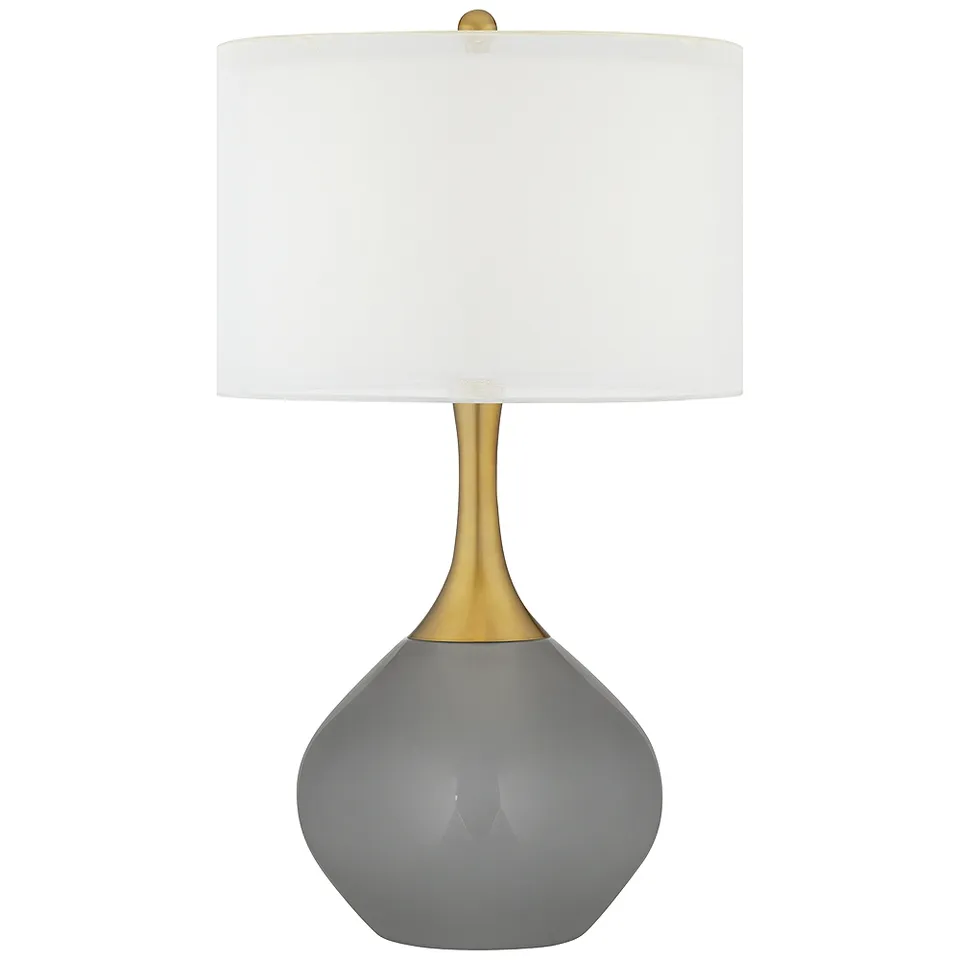 Color Plus Nickki Brass 30 1/2" High Vast Sky Blue Modern Table Lamp