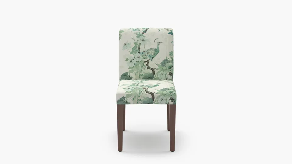 Signature Dining Chair, Jade Peacock Park, Walnut Square Tapered Leg