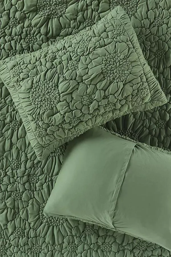 Dahlia Cotton Jersey Floral Shams, Set of 2