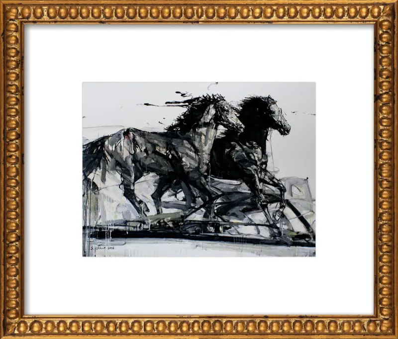 Black Stallions by Shao Y. Zhang for Artfully Walls