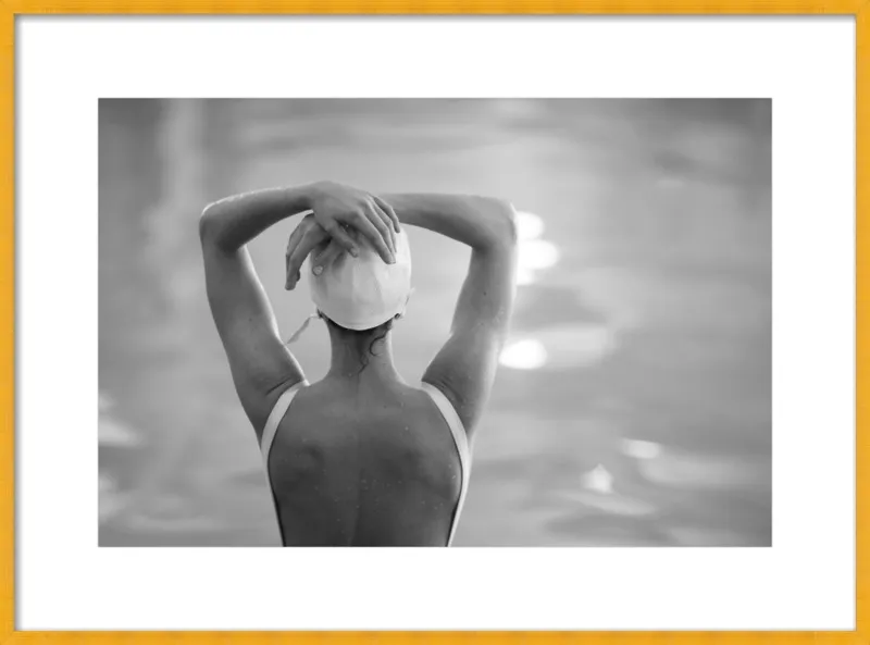Woman Swimmer in a White Cap by Lucy Snowe for Artfully Walls