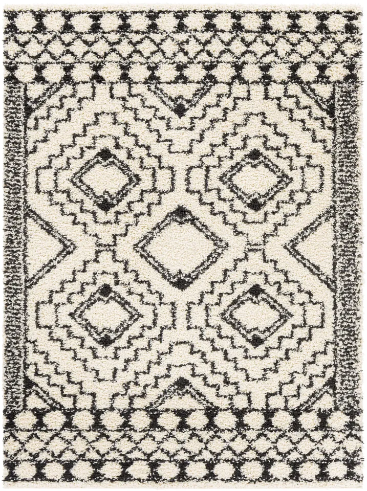 Beni Shag Beige Indoor 2'7" x 7'3" Machine Woven Rug