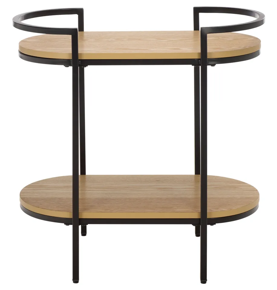 Inessa 2 Tier Bar Cart - Black / Natural