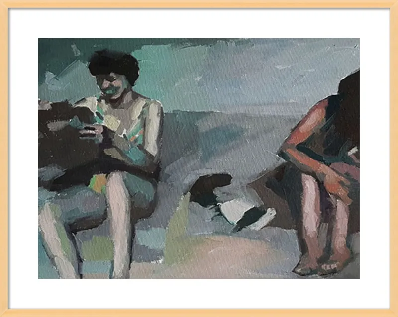 Girls at the beach by Mary Sinner for Artfully Walls