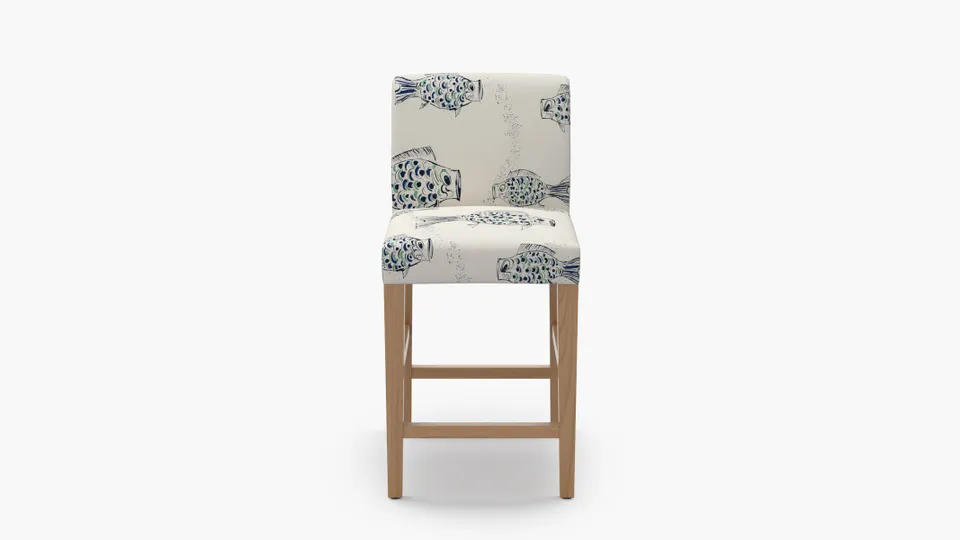 Signature Dining Counter Stool, Canvas Sakana, Natural Square Tapered Leg