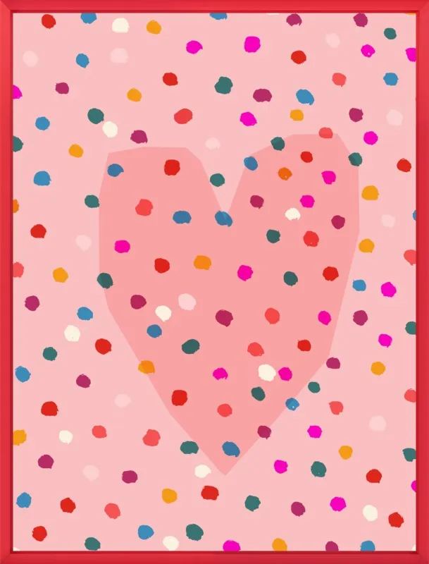 Rainbow Dotty Heart by Paula Mills for Artfully Walls