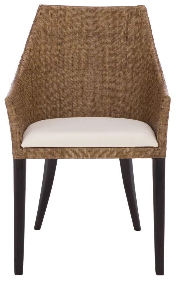 Riko Arm Chair - Brown / Ivory