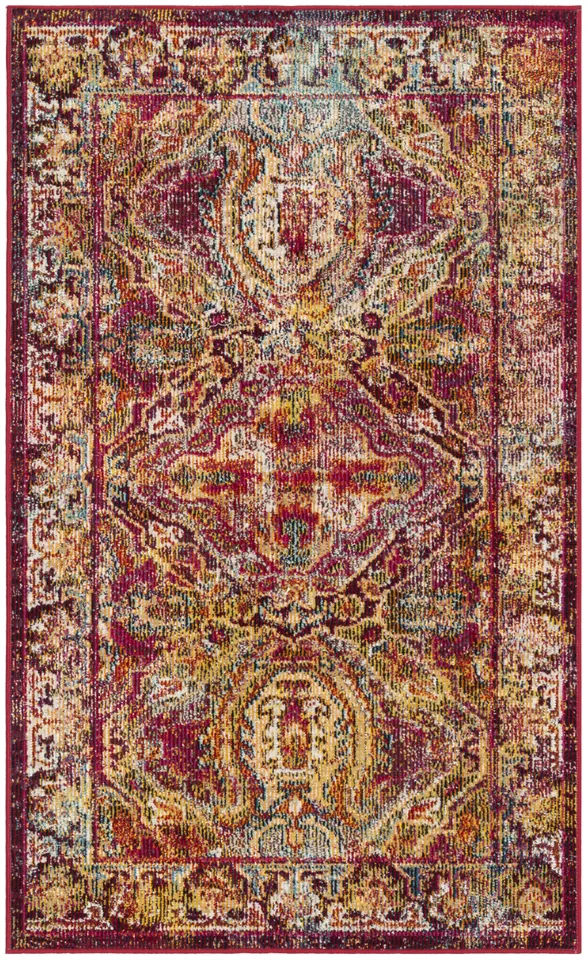 Arlo Home Woven Area Rug, CRS516B, Fuchsia/Light Blue,  3' X 5'