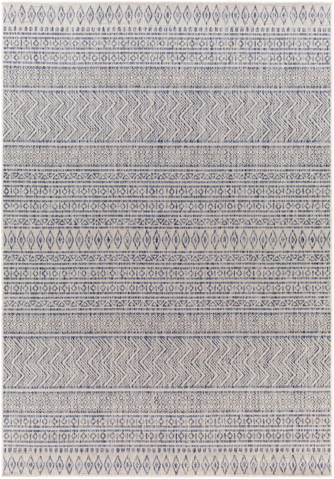 Eagean Gray Outdoor 7'10" x 7'10" Machine Woven Rug