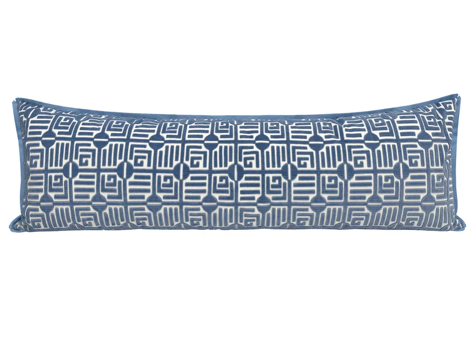 THE XL LUMBAR :: LABYRINTH VELVET // NAVY | THIBAUT - XL LUMBAR 14" X 48" / CORDING / Olive