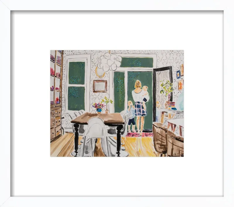 Dining Room with Wallpaper by Kate Lewis for Artfully Walls