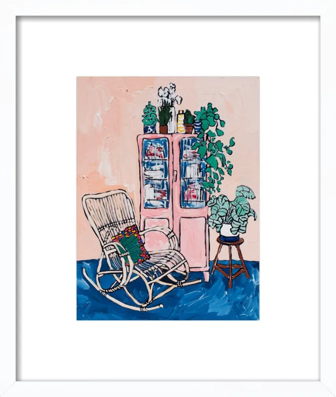 Rocking Chair In Pink Interior by Lara Lee Meintjes for Artfully Walls