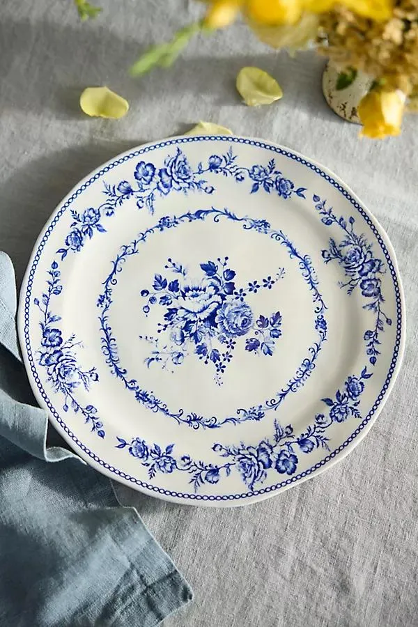 Botanical Transferware Dinner Plate