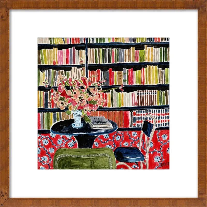 Books with Flowers by Kate Lewis for Artfully Walls