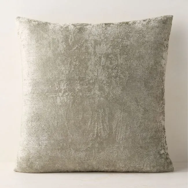 Truette Sage Green Turkish Silk Throw Pillow With Down-Alternative Insert 23''x23"
