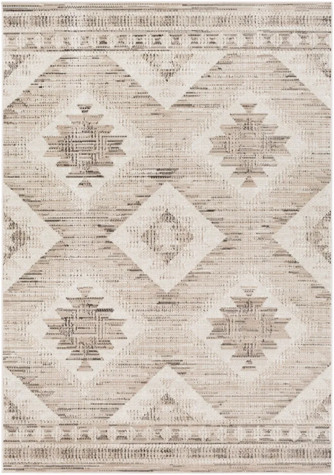 Rafetus Beige Indoor 7'10" x 10'2" Machine Woven Rug