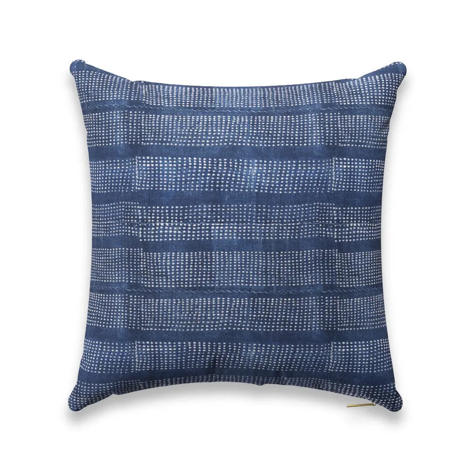 Speckled Indigo Pillow by St. Frank | Blue | 26" W x 26" H | Linen
