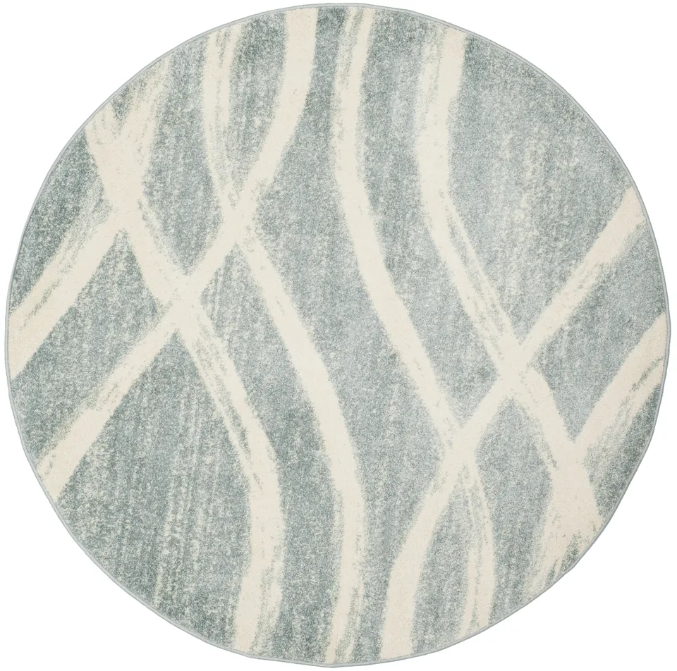 Arlo Home Woven Area Rug, ADR125T, Cream/Slate,  6' X 6' Round