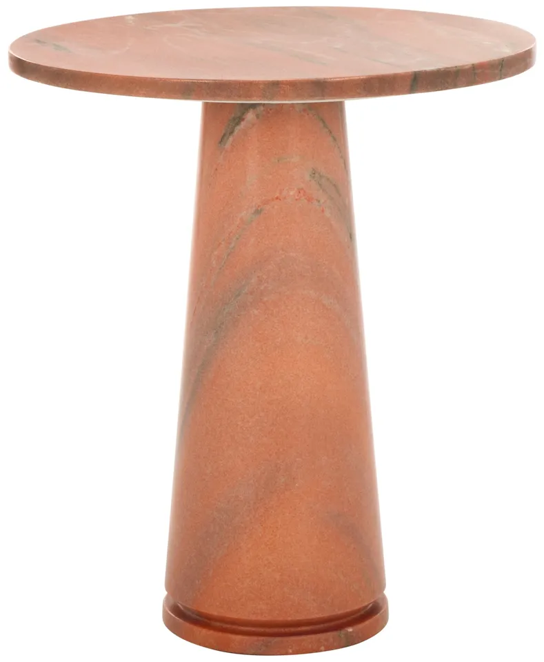 Valentia Tall Marble Accent Table - Clay