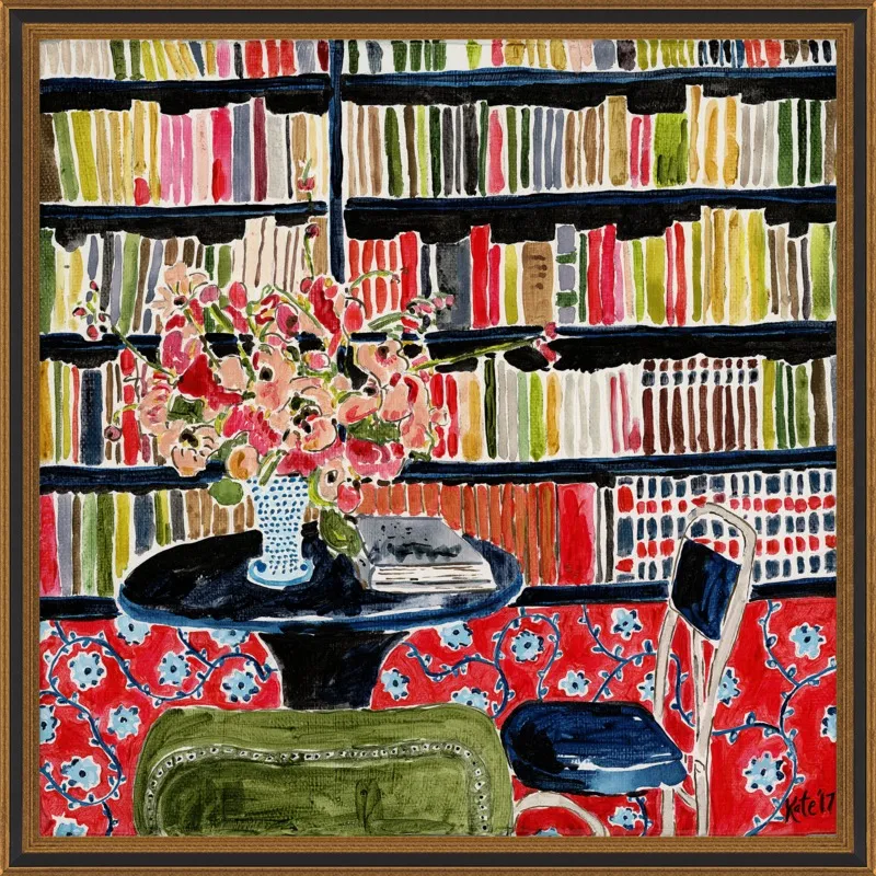 Books with Flowers by Kate Lewis for Artfully Walls