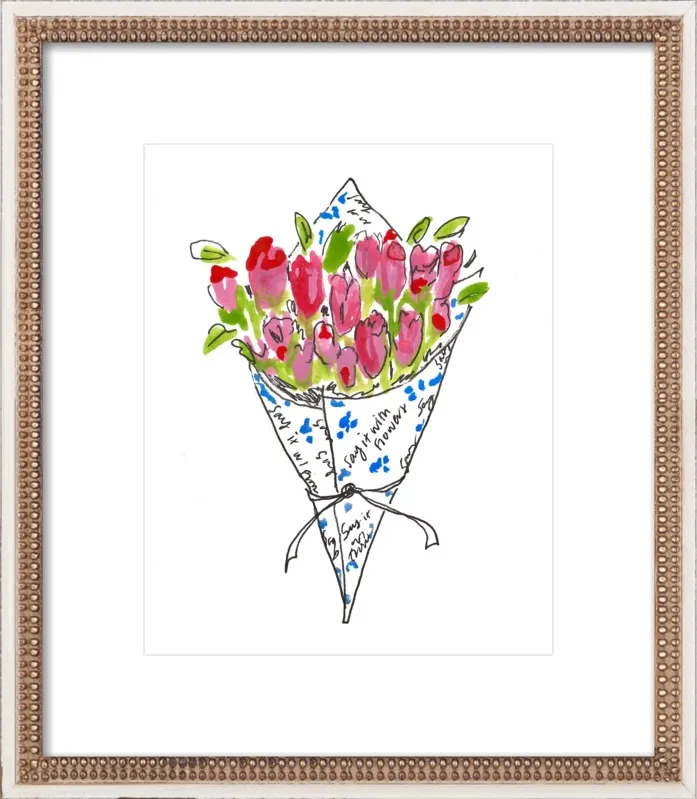 Bodega Flowers in Blue and Pink by Larsen McDowell for Artfully Walls