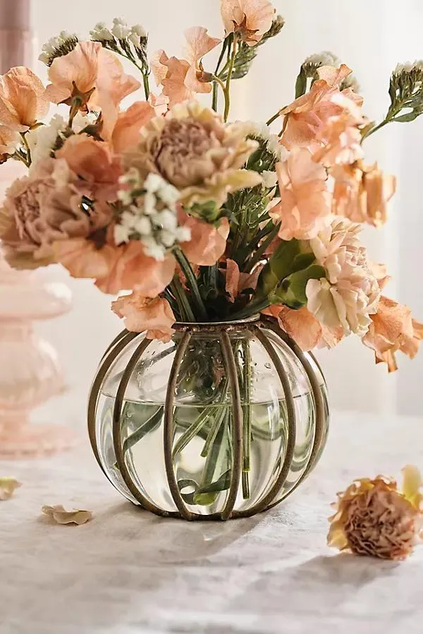 Iron Stripe Glass Vase