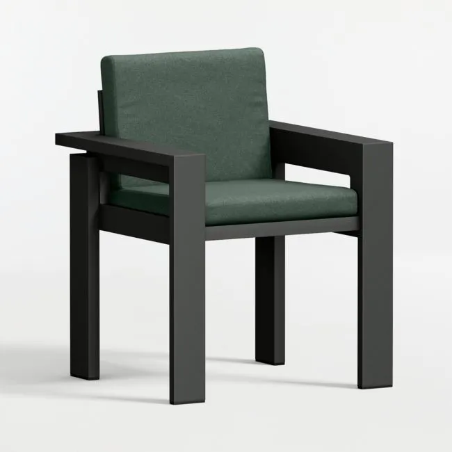 Walker Metal Outdoor Dining Armchair with Cast Ivy Sunbrella ® Cushions