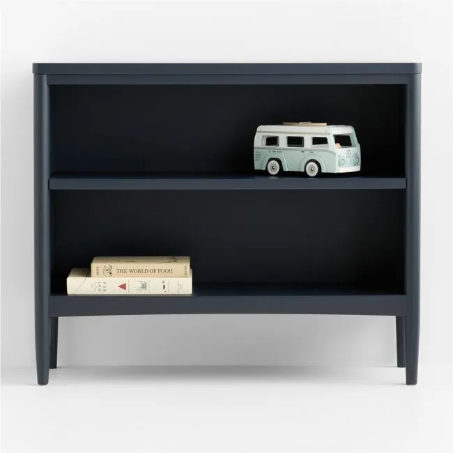 Hampshire 36" Navy Blue Wood Small 2-Shelf Kids Bookcase