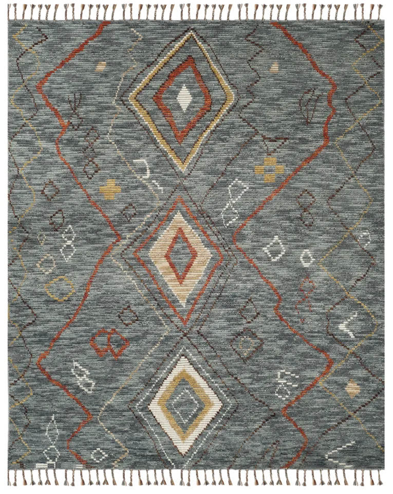 Arlo Home Hand Knotted Area Rug, KNY544A, Grey/Multi,  8' X 10'