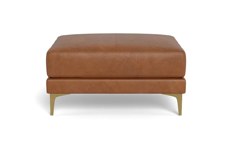 Gaby Rectangular Leather Ottoman