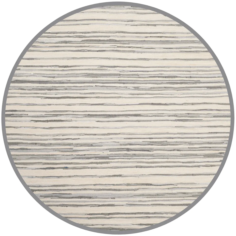 Arlo Home Hand Woven Area Rug, RAR126A, Ivory/Grey,  8' X 8' Round