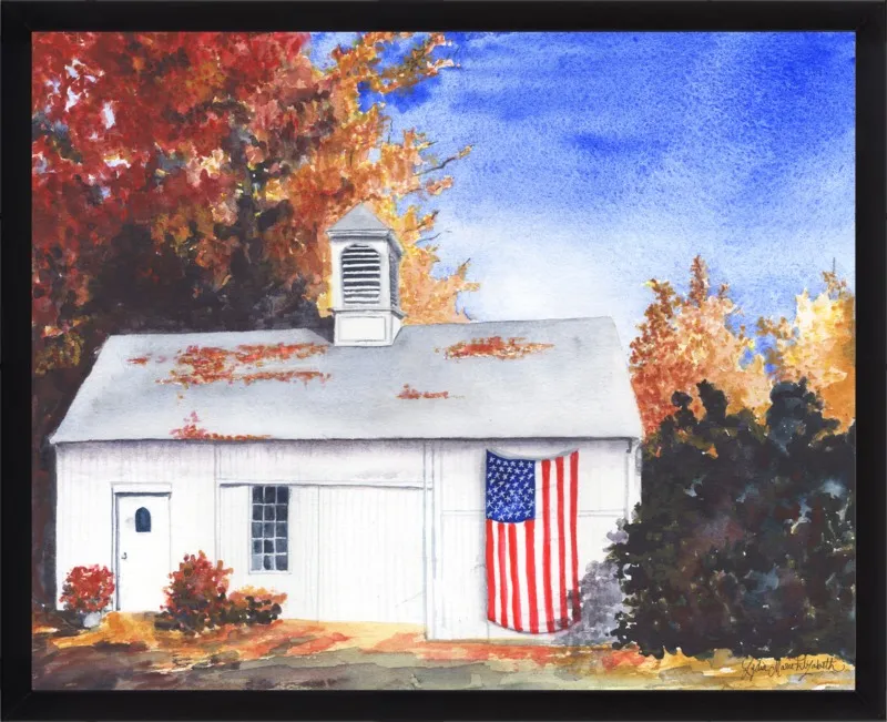 The Ross Barn in Fall by Lydia Marie Elizabeth for Artfully Walls