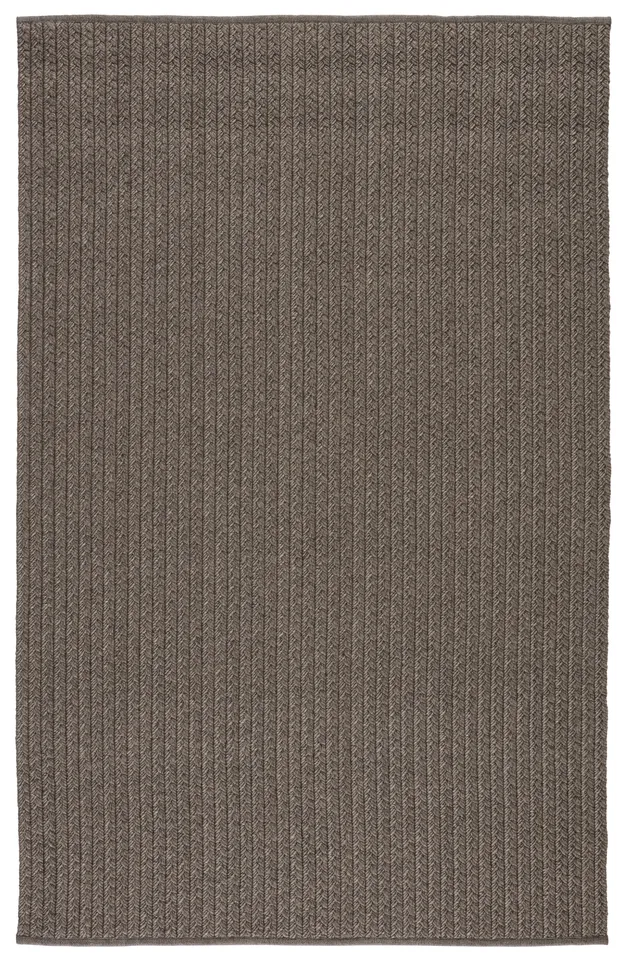 Iver Indoor/ Outdoor Solid Gray/ Taupe Runner Rug (2'6"X8')