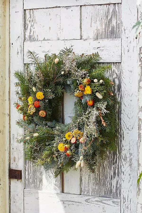 Fresh Noble Fir + Preserved Stem Wreath