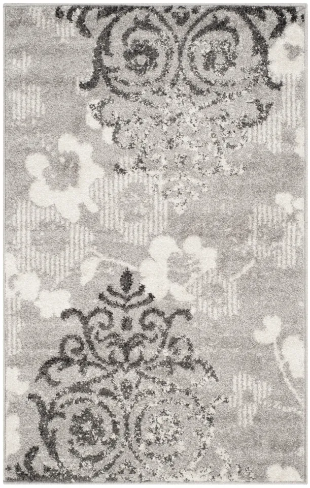 Arlo Home Woven Area Rug, ADR114B, Silver/Ivory,  2' 6" X 4'