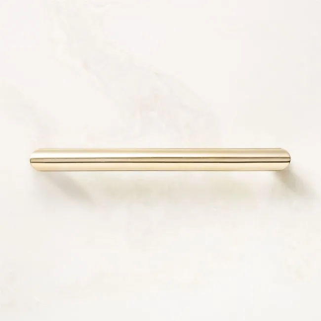 Curveaux Unlacquered Polished Brass Cabinet Handle 6''