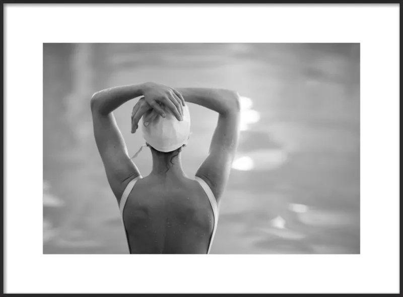 Woman Swimmer in a White Cap by Lucy Snowe for Artfully Walls