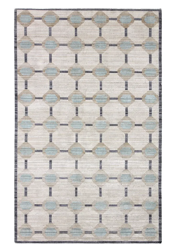 Alaric Power Loomed Modern/Contemporary Blue/Gray Area Rug (9'6"X13'6")